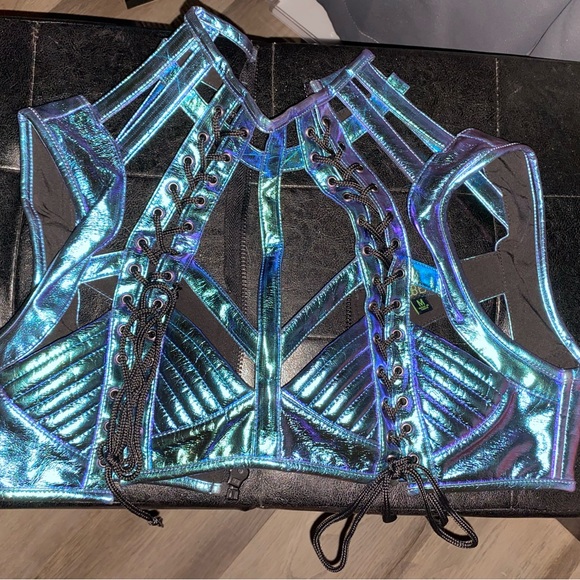 Blue multi chrome Club Exx rave set - Picture 3 of 5